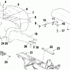 SCRAMBLER 500 4X4 - A02BG50AA Заднее крыло и сиденье