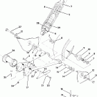 W907221 TRAIL BLAZER Swing arm weldment and rear shock assembly