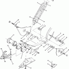 W908139 TRAIL BOSS 350L 4X4 Swing arm weldment and rear shock assembly