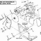 W857027 SCRAMBLER Right hand gearcase &  brake mounting.