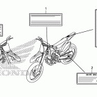 CRF250R Лейбл предостережения