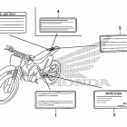 CRF125FB Лейбл предостережения