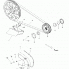 V14SW36 VISION ALL OPTIONS Drive train, drive sprocket, belt, cover and guard...