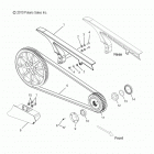 V13GA36 VEGAS 8-BALL ALL OPTIONS Drive train, drive sprocket, belt, and guards - v1...
