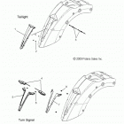 V13BW36/EW36 CROSS ROADS CLASSIC/HARD-BALL ALL OPTIONS Electrical, turn signal, rear and taillight - v13b...