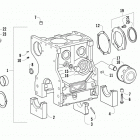 ATV 700 Diesel Crankcase, crankshaft support, and oil filter asse...
