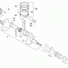 TRV 400 Коленчатый вал и поршни