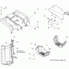 A13MB46FZ HAWKEYE 400 HO 2X4 Заднее крыло, сидение и подножки