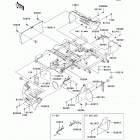Mule 600 (KAF400-B9F) Детали рамы (зад.)