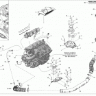 GTX 215 (42CA, 42CB) Опора двигателя и глушитель воздухозаборника