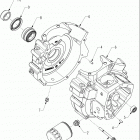 N121C/V/D CHIEF CLASSIC/VINTAGE/DARK HORSE ALL OPTIONS Engine, crankcase and oil filter - n121c  /  v  / ...