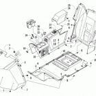 WILDCAT X BLUE Console and floor panel assembly