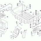 Prowler XTX Rear body panel and cargo box assembly (steel blue...