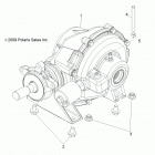 R16RAA76AA/AJ RGR 800 6X6 Drive train, rear gearcase mounting