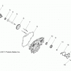 R16RAA76AA/AJ RGR 800 6X6 Engine, oil pump and water pump