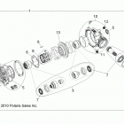 R13TH90DG RANGER 900 DIESEL Drive train, front gearcase internals