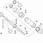 XF 9000 SP LTD Задняя  подвеска, передний амортизатор