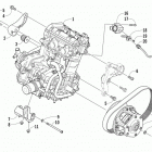 XF 9000 Sno Pro Опора двигателя и вариатор