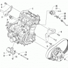 XF 9000 CC SP Опора двигателя и вариатор