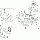 Sno Pro 600 FTP Воздушный глушитель, карбюратор, и монтаж топливно...