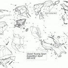 EXPEDITION SPORT 600ACE XP Капот ,стекло ветровое и консоль передняя