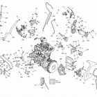 GRAND TOURING LE 600HOE XR 01- engine and engine support 600