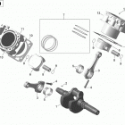 Renegade 1000 EFI Коленвал,поршень и цилиндр