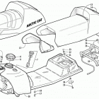 MOUNTAIN CAT 600 EFI Gas tank, seat, rack, and taillight assembly