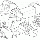 MOUNTAIN CAT 800 EFI Gas tank, seat, rack, and taillight assembly