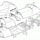 MOUNTAIN CAT 600 VEV Gas tank, rack, seat, and taillight assembly