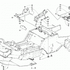 COUGAR 2-UP Front frame, footrest, and belt guard assembly