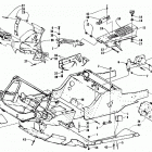 EXT MOUNTAIN CAT Front frame, belly pan and footrest assembly