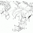 ATV ALTERRA 700 XT EPS T3S Rear rack, body panel, footwell, and taillight ass...