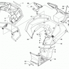 ATV ALTERRA 700  Red (US), Red Intl (OS) Rear rack, body panel, footwell and taillight asse...