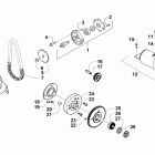 ATV 150 UTILITY  Green (US) Starter motor and oil pump assembly