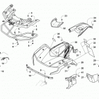 ATV ALTERRA 400 Green (US), Red (US) Front body, rack, and headlight assembly