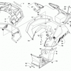 ATV ALTERRA 500 XT EPS WHITE Rear rack, body panel, footwell, and taillight ass...
