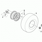 ATV 300 DVX EU GREEN Rear wheel assembly