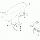 ATV 300 DVX EU GREEN Seat, battery, and tool kit assemblies