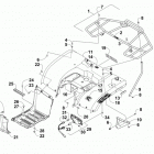 ATV 450 RED Заднее крыло ,багажник и фонари