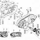 ATV 300 2X4 UTILITY RED Left crankcase, cover, and recoil assembly