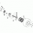 ATV ALTERRA 90 RED Front wheel and brake assemblies