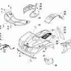 ATV 400 CR RED Front body, rack, and headlight assembly