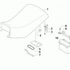 ATV 90 2X4 UTILITY RED Seat, battery, and tool kit assemblies