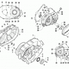 ATV 400 4X4 EFT GREEN Clutch  /  v-belt  /  magneto cover assembly