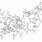 ATV 300 DVX CAT GREEN Frame, taillight, and related parts assembly