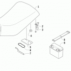 ATV 90 2X4 DVX  White (US) Seat, battery, and tool kit assemblies