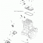R16RAA76AA/AJ RGR 800 6X6 Engine, throttle body and valve cover