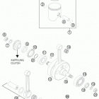 TE 300 ENGINE Коленвал и поршень