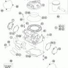 TE 300 ENGINE Цилиндр,головка цилиндров